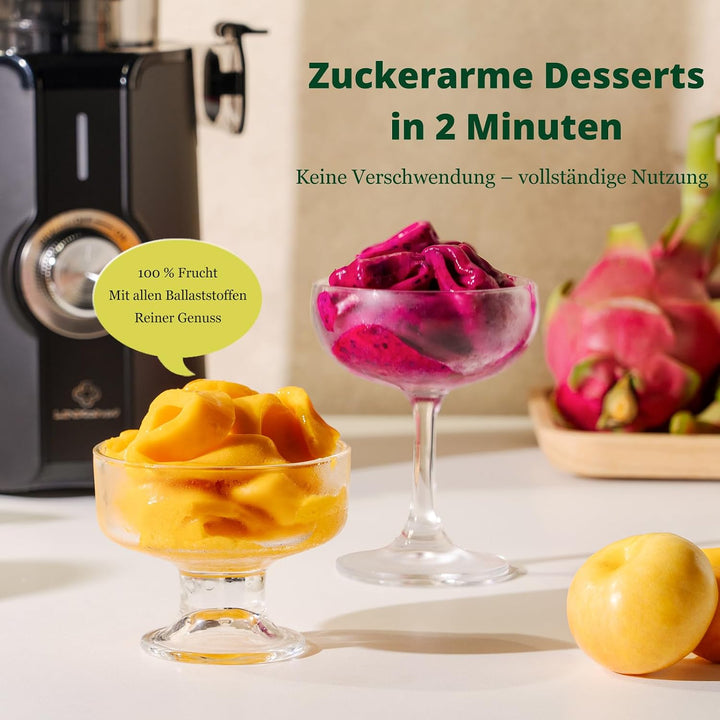 LINKChef Entsafter Slow Juicer, 115 mm Grosse Einfüllöffnung für Entsafter Gemüse und Obst Testsiege