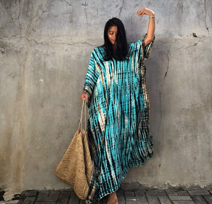 Bsubseach Damen Strandkleid Boho Strandponcho Plus Grösse Kaftan Sommerkleid Maxikleid Lose Maxi Kim