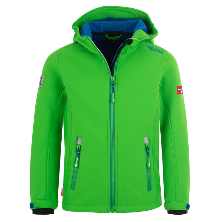 Trollkids Kinder Softshell Jacke Trollfjord 98 Hellgrün / Mittelblau, 98 Hellgrün / Mittelblau