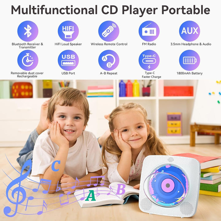 CD Player Kinder: Kegaudio Radio mit CD Player Tragbar CD Player Bluetooth Tragbarer CD Player mit L
