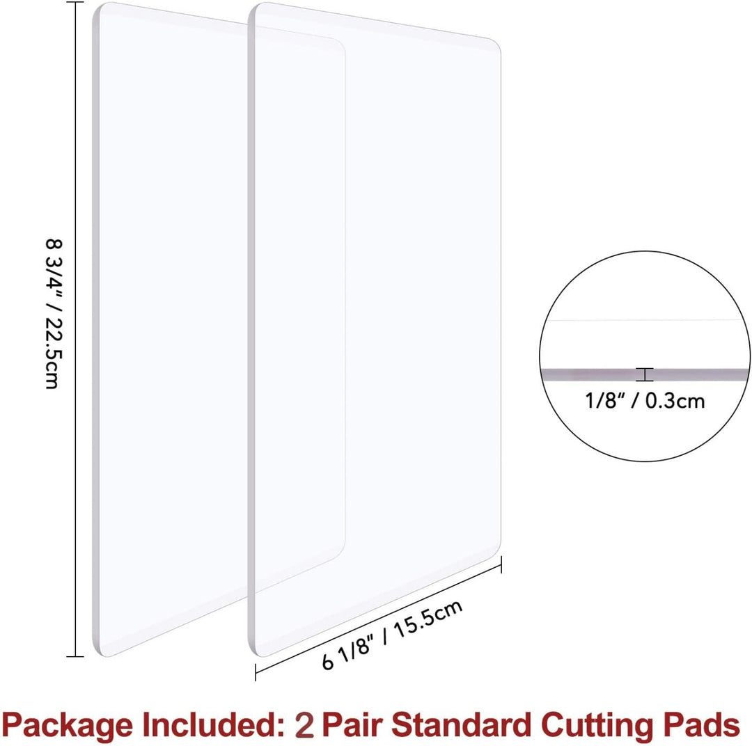 OTCRAFT 4 Stück/2 Paar Standard-Schneidepads für Stanzmaschine; transparente Polycarbonat-Kunststoff