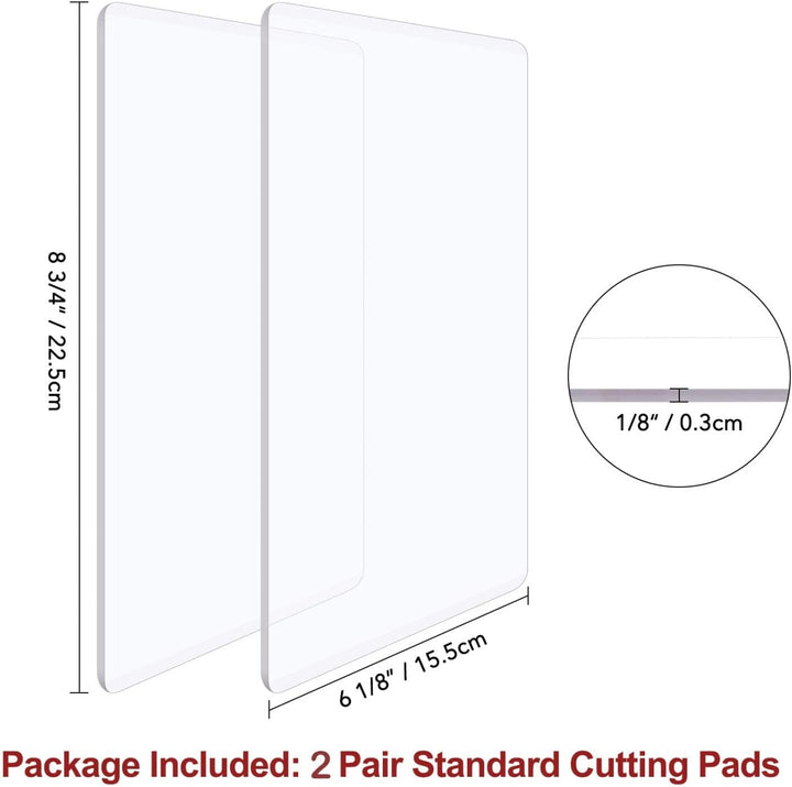 OTCRAFT 4 Stück/2 Paar Standard-Schneidepads für Stanzmaschine; transparente Polycarbonat-Kunststoff