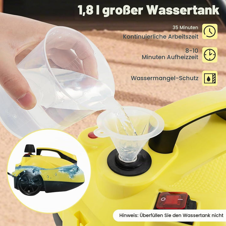 SOARS Dampfreiniger mit 21 Zubehör, Dampfdruck: 5 bar, Max. 160 ℃, Aufheizzeit: 8 min., Leistung: 20