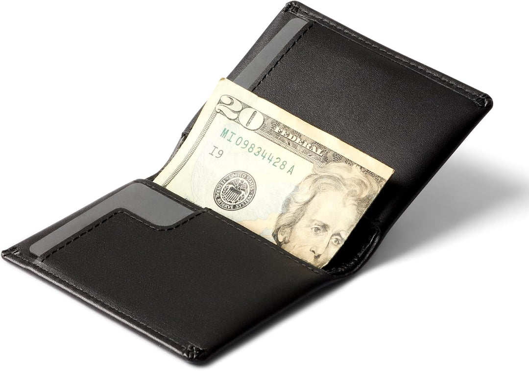Bellroy Slim Sleeve – kleine, dünne Lederbörse (max. 12 Karten Plus Scheine) Blackash, Blackash