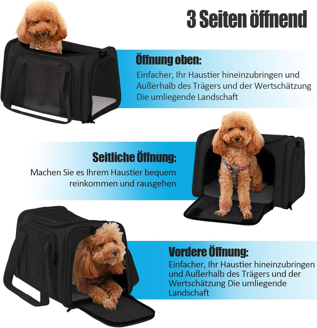 TOFFCAEA Transporttasche für Katze Hund, Hundetransportbox, Faltbare Katzentransportbox, tragbar, 8k