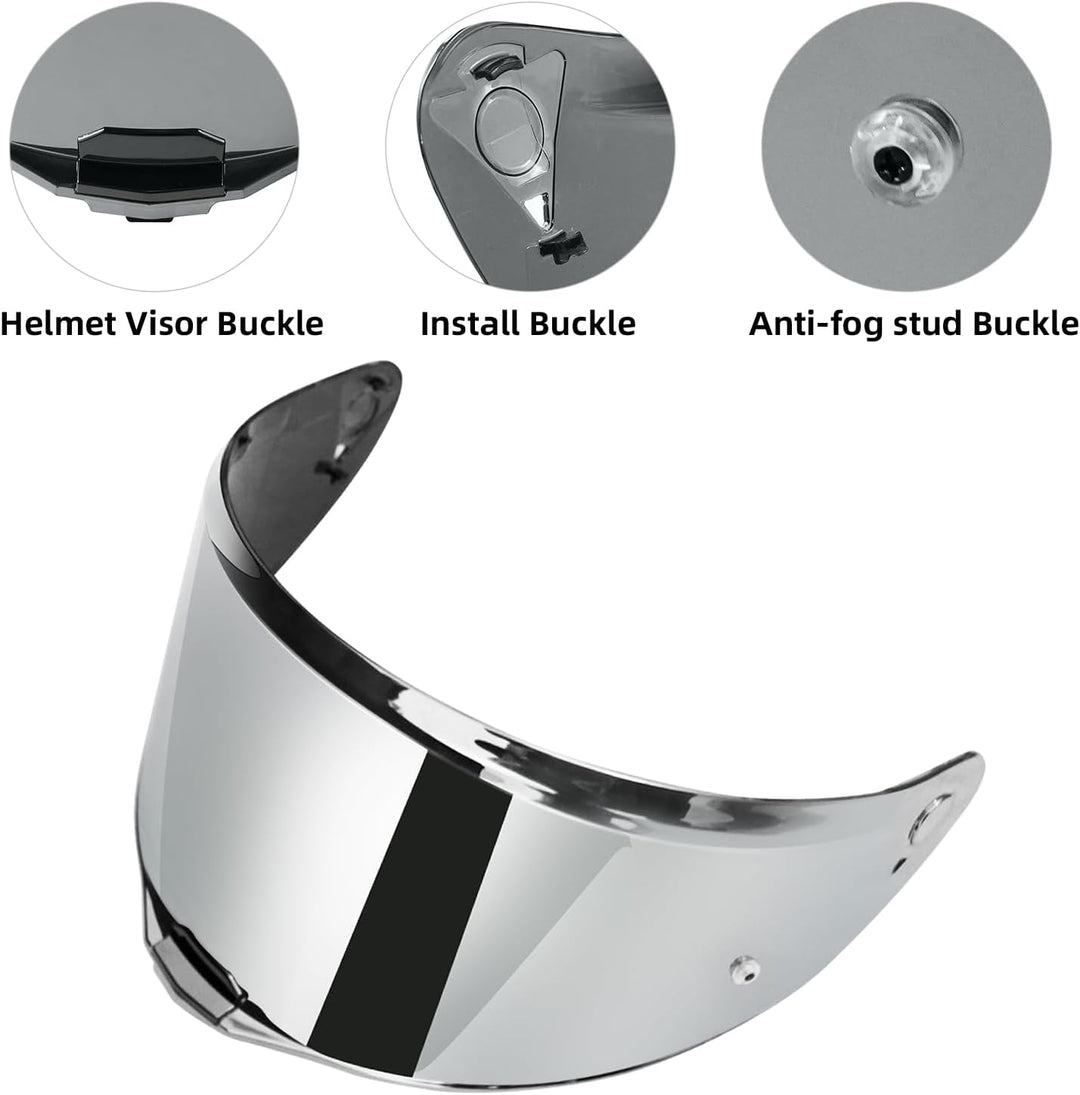 VCOROS Motorradhelm Visier,Helmvisier für LS2 FF811/vector 2/Citation II,Motorrad Windschutz Helm Ob