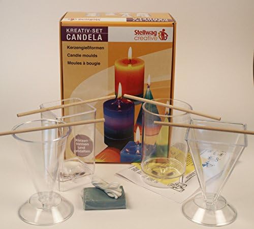 Mixed-Store 4 Kerzengiessformen, Komplettset mit 4 Kerzengiessformen, Zubehör und Anleitung, Kreativ