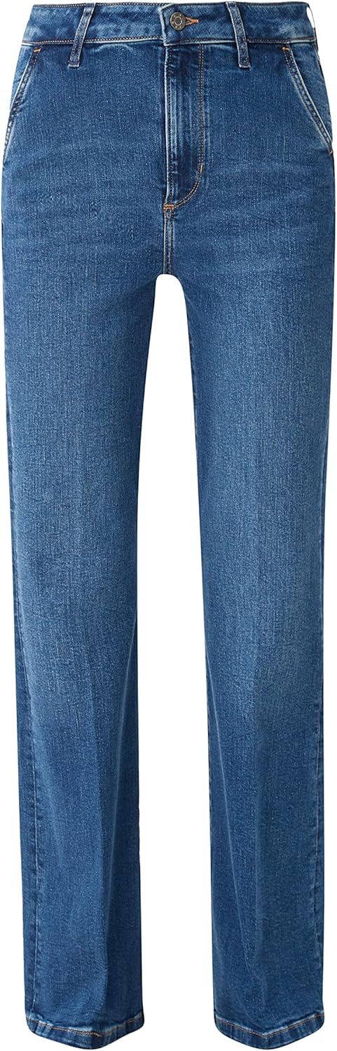 s.Oliver Damen Jeans, Beverly Flared Leg, Blau 55z4