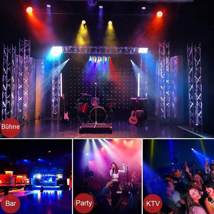 U`King 10er Pack LED Par Strahler, 36 LED Bühnenlicht Partylicht RGB DMX512 mit Fernbedienung,Discol