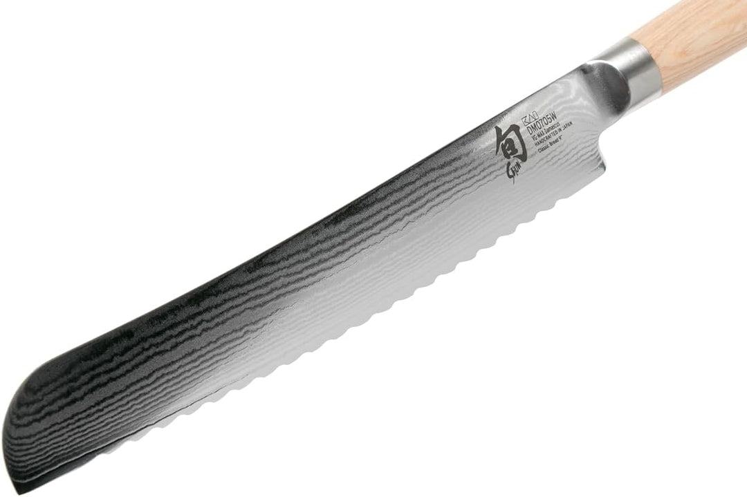 KAI DM-0705W SHUN WHITE Brotmesser 9 (23,0 cm, Silber,holzfarbe