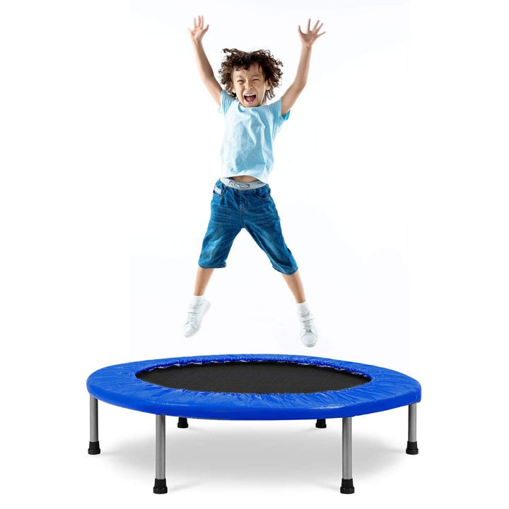 GOPLUS Trampolin Indoor, Ø97cm Fitnesstrampolin bis 150 kg belastbar, Kindertrampolin klappbar mit r