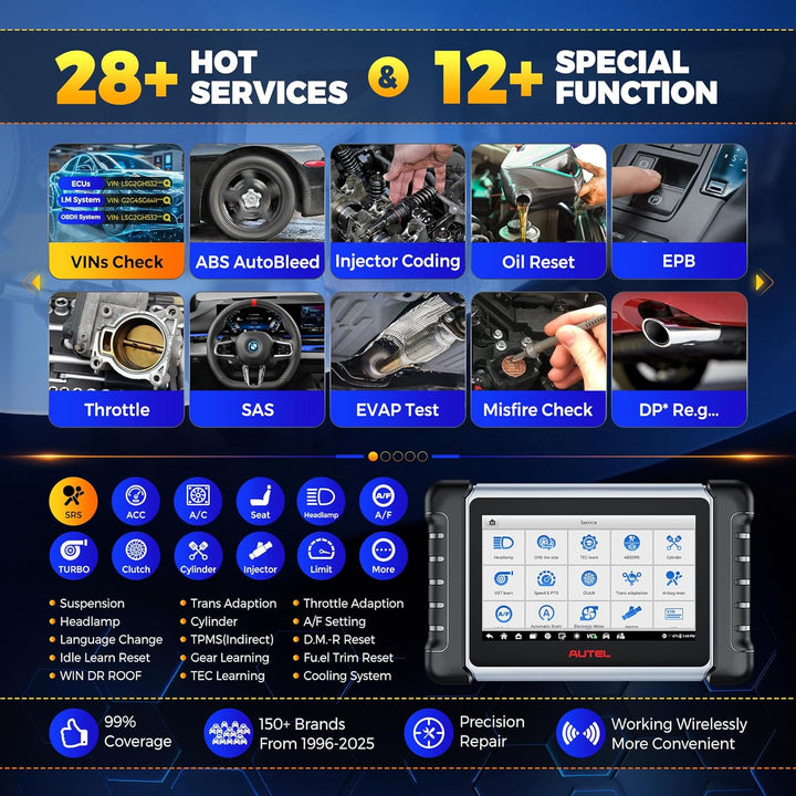 Autel MaxiCOM MK808BT PRO OBD2 Diagnosegerät: 2024 Voll Bidirektionale Aktiver Test, Android 11, 4G+