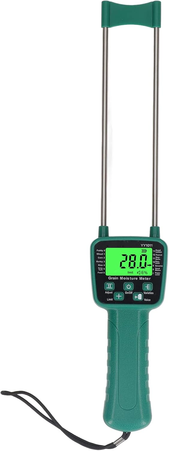 Heu-Feuchtigkeitsmesser, Klares LCD-Display, Tragbarer Heu-Feuchtigkeitstester mit Sprachübertragung