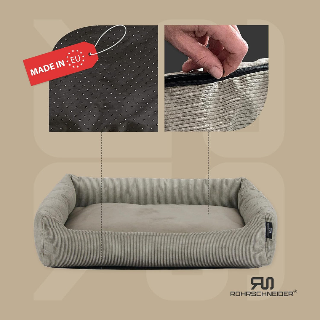 Rohrschneider Katzenbett Cordstoff mit Spielkugelset (Taupe, feiner Cordstoff) Taupe feiner Cordstof