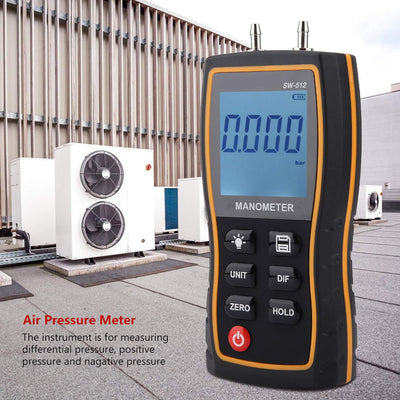 SW-512B Differenzdruckmessgeräte Hochpräzises HLK-Gasdruckprüfgerät Digitalanzeige Manometer Handluf