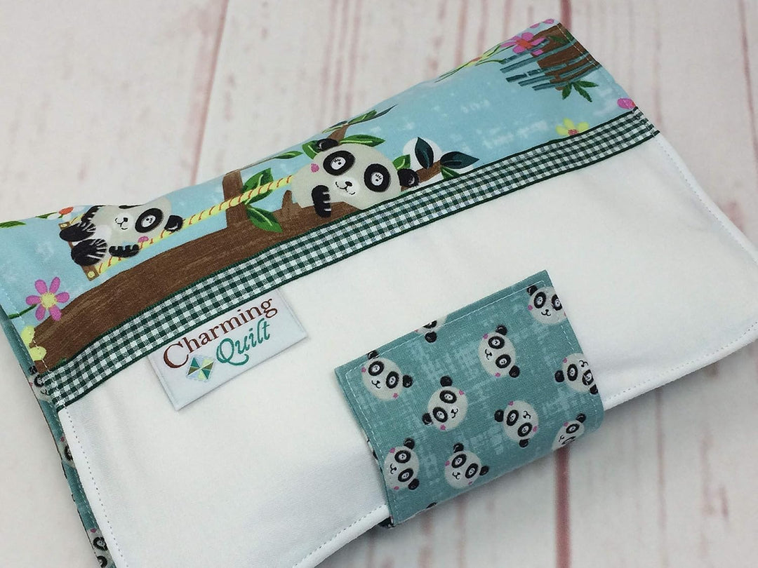 PANDA mint Zauberhafte Windeltasche mit Innenfächern auch mit Wunschnamen