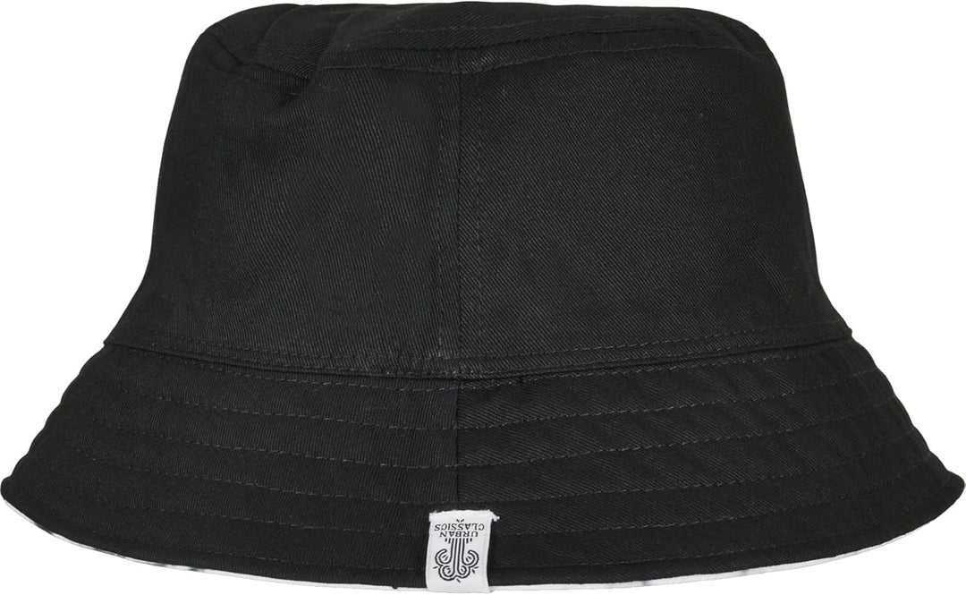 Flexfit Batik Wende-Bucket Hat - Unisex Anglerhut für Damen &amp; Herren, eine Seite einfarbig Schwarz,