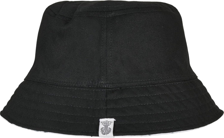 Flexfit Batik Wende-Bucket Hat - Unisex Anglerhut für Damen &amp; Herren, eine Seite einfarbig Schwarz,