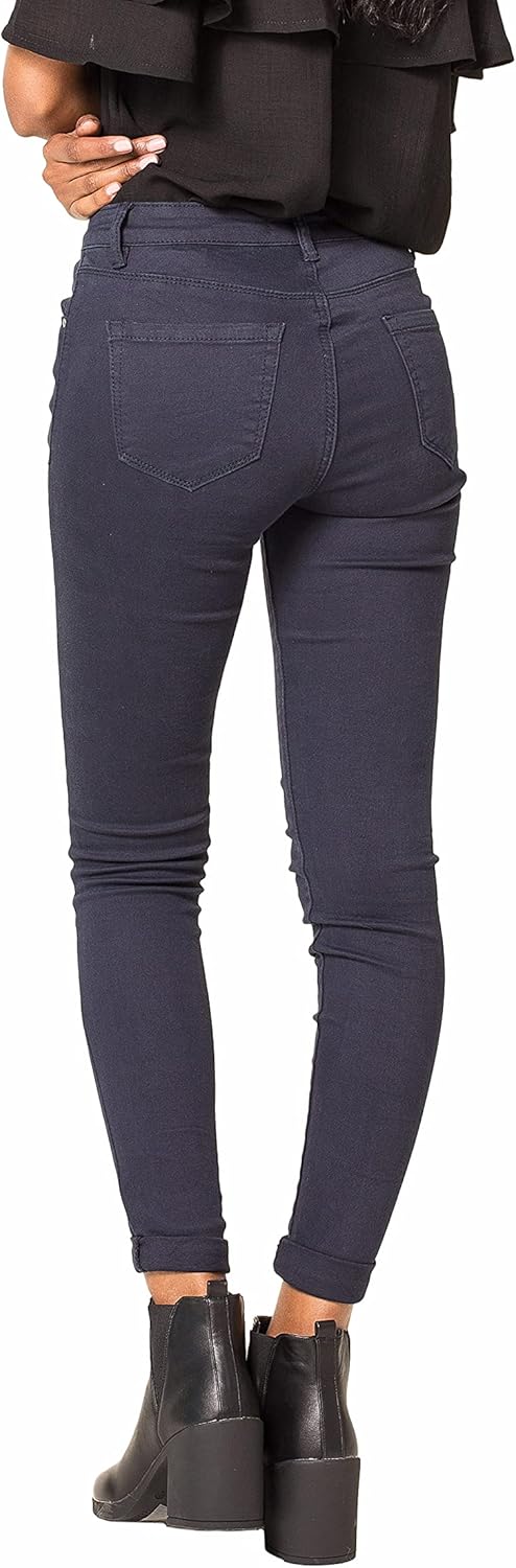 Nina Carter P109 Damen Skinny Fit Jeans High Waist Slim Hose Figurbetonte Stretch Jeanshose S Slim N