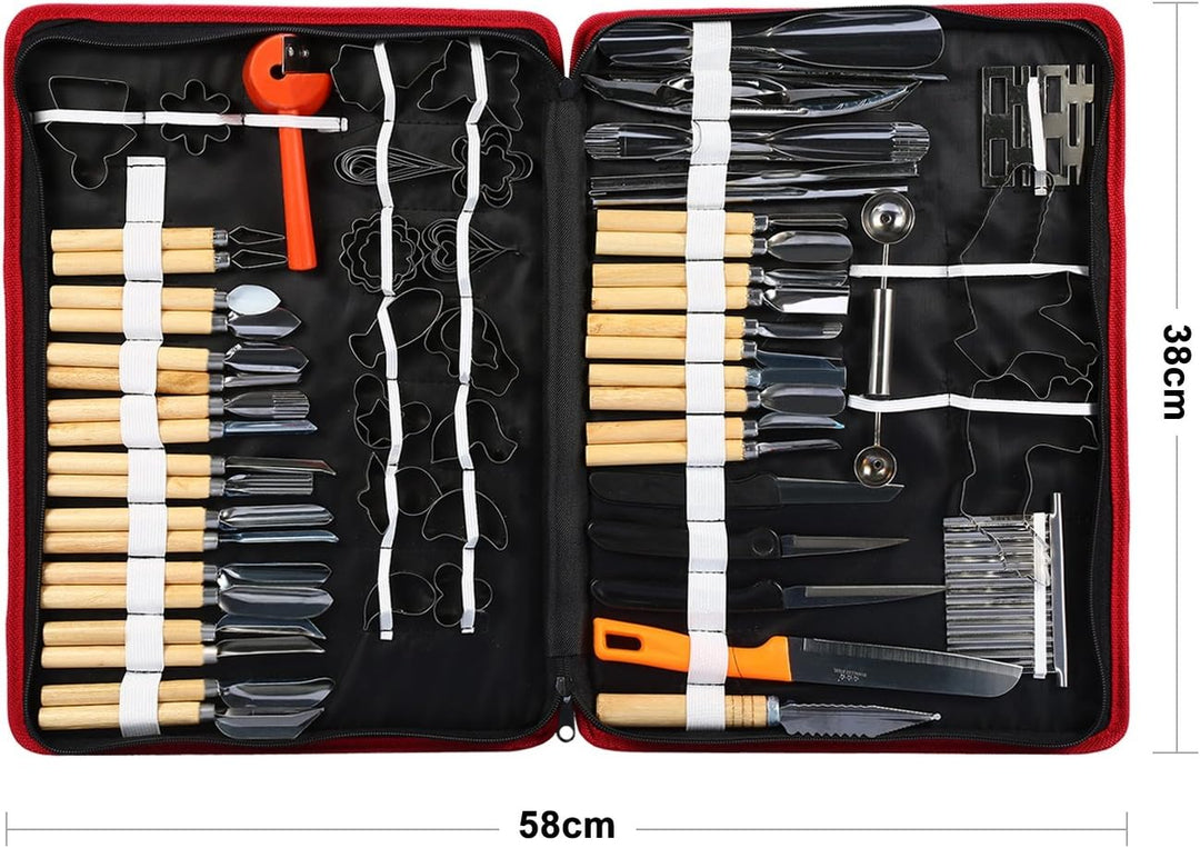 Kulinarische Schnitzwerkzeuge Set, 80 Teile / satz Tragbare Kulinarische Schnitzwerkzeuge Peeling To