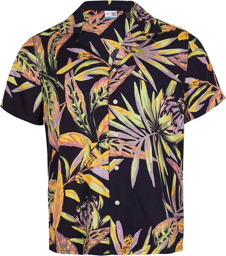 O'Neill Herren Bedrucktes Hemd, 39033 Schwarze Tropische Blume
