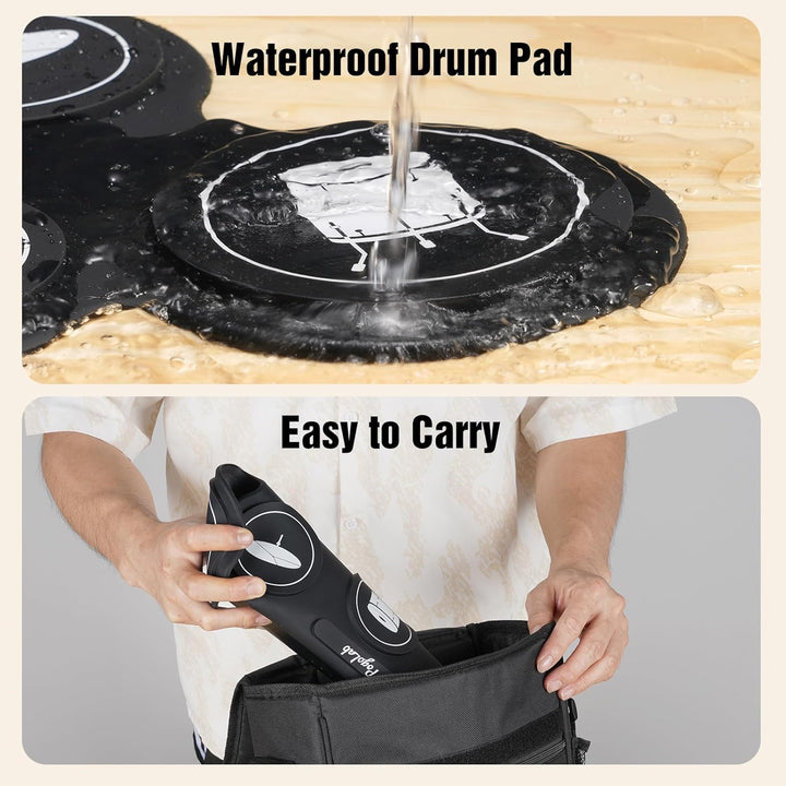 POGOLAB Aufrollen E-Drum Set, 7 digitale Drum Pad Schlagzeug Elektronisch, Drahtlose Funktion, mit z