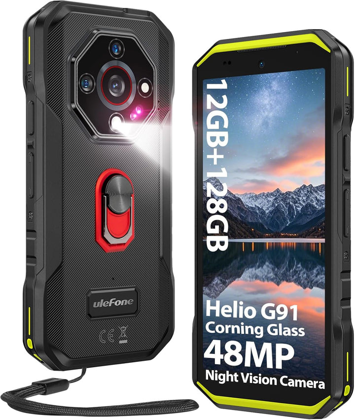 Ulefone Armor X32 Outdoor Smartphone 2025, MTK G91 48MP+20MP Nachtsicht 12GB+128GB/2TB SD 5,65" Corn