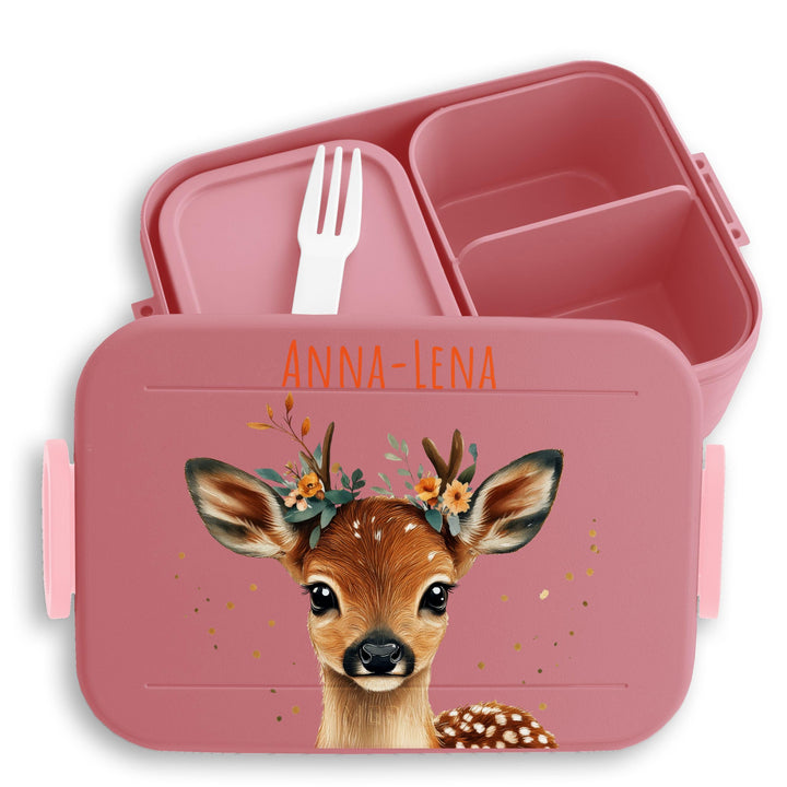 Bento Box Midi Lunchbox für Mepal Bentobox - Brotzeitbox Reh süss personalisiert I Rehkitz Brotdose