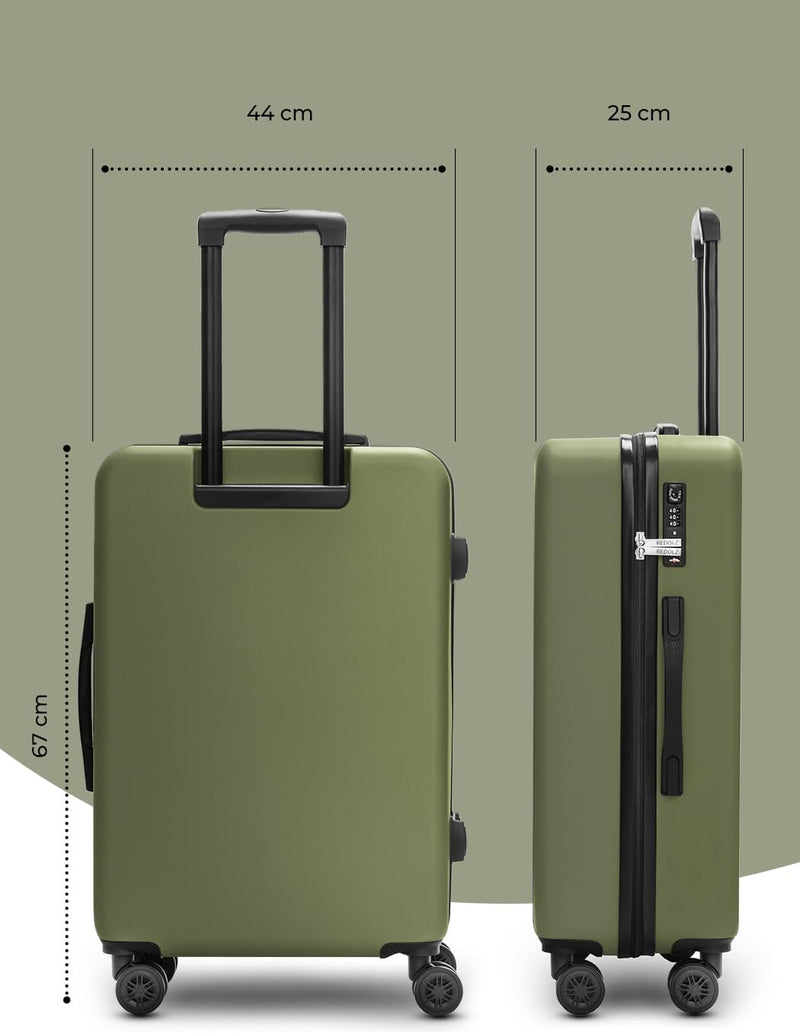 REDOLZ mittelgrosser Hartschalen Check-in Koffer | Trolley 44 x 25 x 67 cm aus hochwertigem ABS Mate