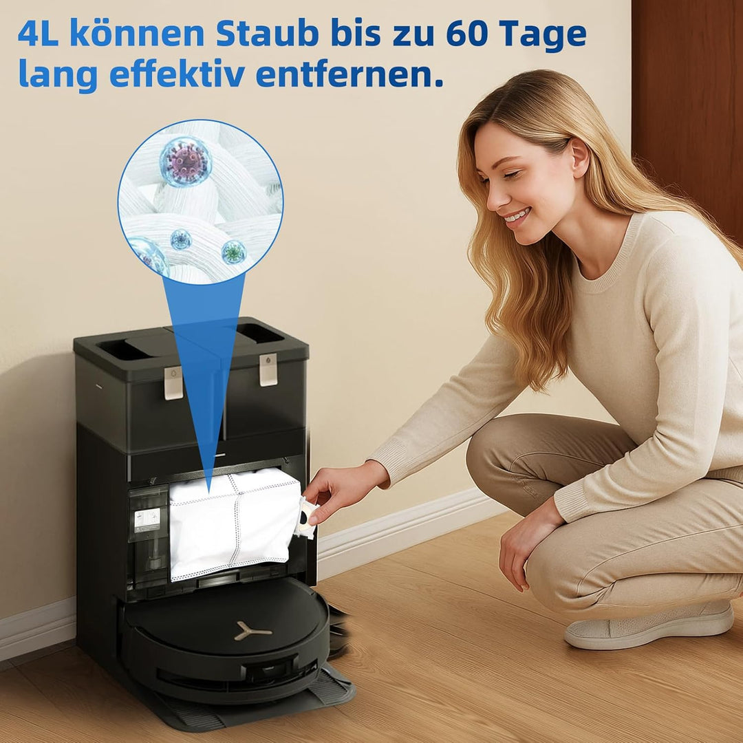 10 Stück Staubbeutel für ECOVACS DEEBOT X8 PRO OMNI / X9 PRO OMNI / T30C / T50 Pro OMNI /T50 MAX PRO
