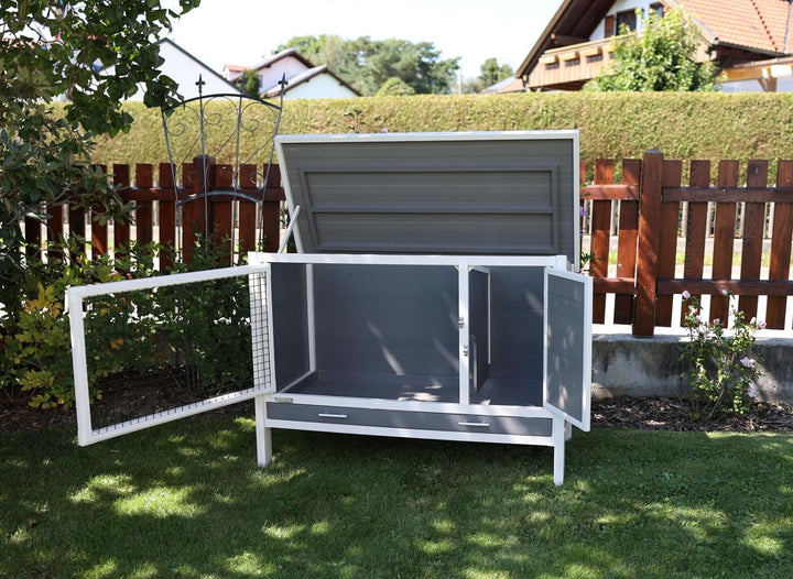 Kerbl 81730 ECO - Kunststoffstall Samy für Nager, Kunststoffwanne, Weiss/Grau, 1 Stück (1er