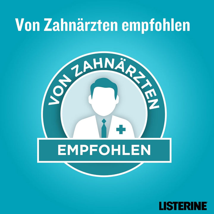 LISTERINE Cool Mint (6 x 500 ml), antibakterielle Mundspülung mit ätherischen Ölen & Minzgeschmack,