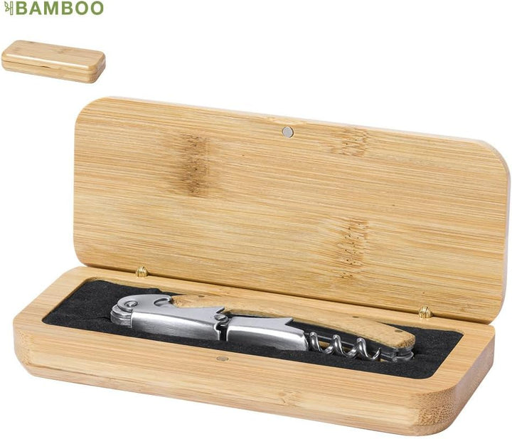 eBuyGB Kellnermesser aus Holz/Metall verpackt in schöner Box mit persönlicher Namensgravur, Kellnerb