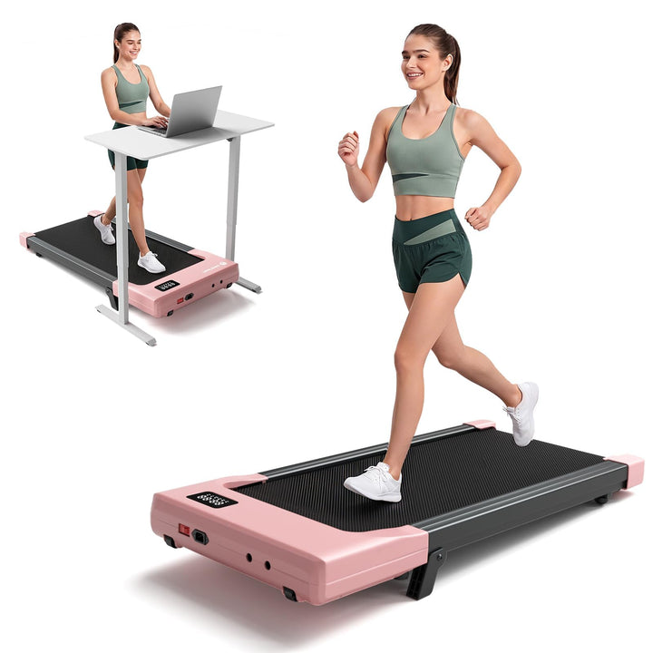 DeerRun Walking Pad mit 6% Steigung, Unter-Schreibtisch-Laufband für Home Office und Zuhause, Kompak