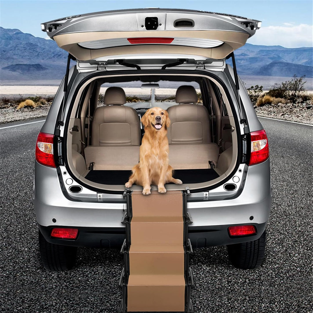 Hundetreppe Auto Klappbar, Hunderampe Auto, Autorampe Hundeleiter Faltbar, Gelenkschonende Hunderamp