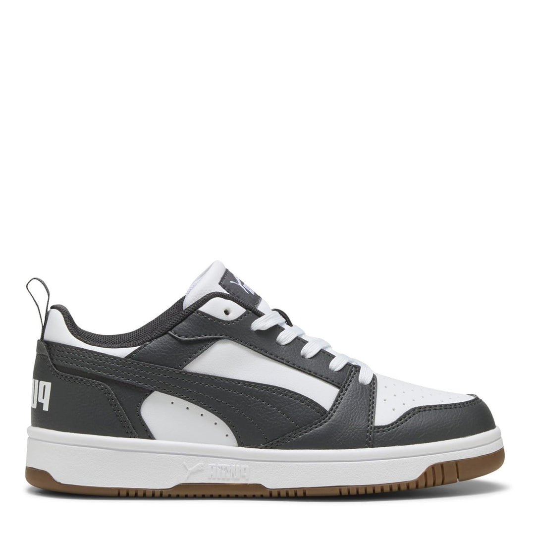 PUMA Unisex Kinder Rebound V6 Lo Jr Sneaker 39.5 EU Puma White Dusky Gray Gum, 39.5 EU Puma White Du