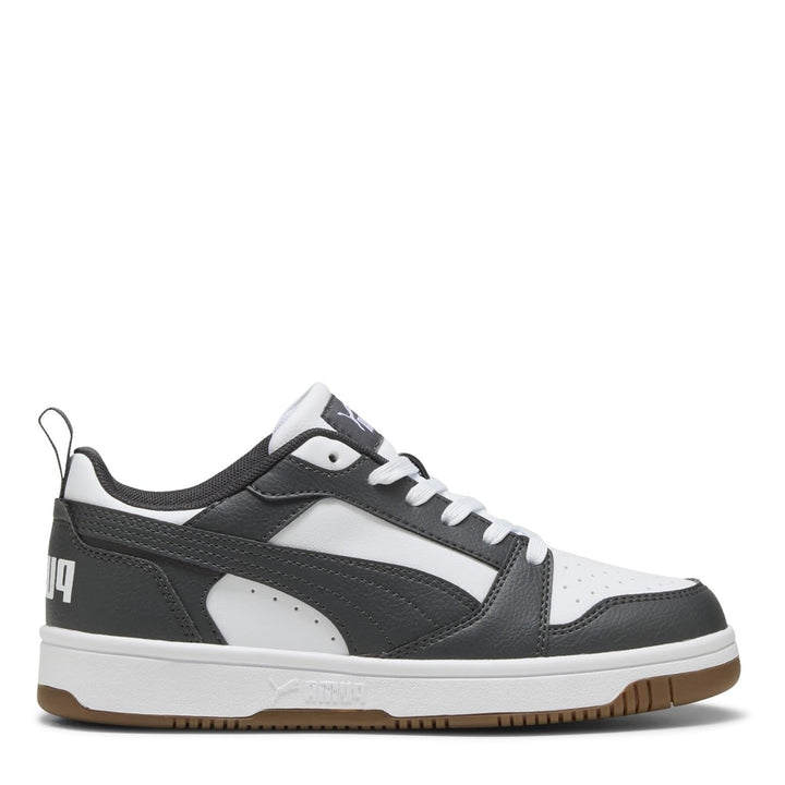 PUMA Unisex Kinder Rebound V6 Lo Jr Sneaker 39.5 EU Puma White Dusky Gray Gum, 39.5 EU Puma White Du