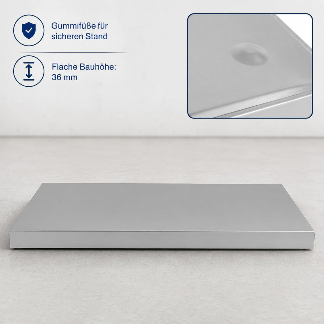 Saro Stay Cool 1/1 GN Kühl-Servierplatte, Metall, Silber, 53 x 32.5 x 3.6