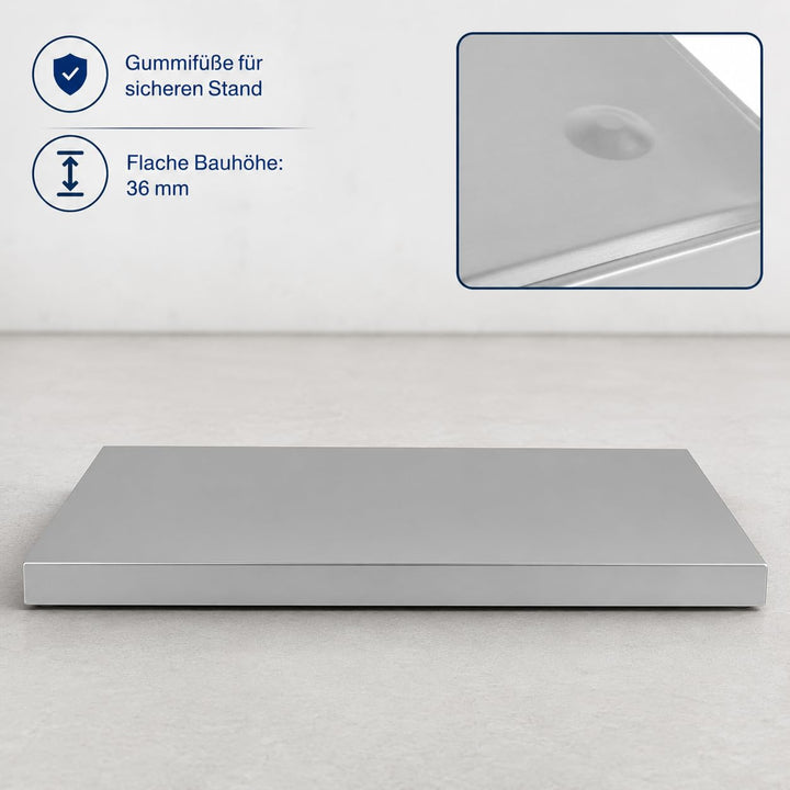 Saro Stay Cool 1/1 GN Kühl-Servierplatte, Metall, Silber, 53 x 32.5 x 3.6