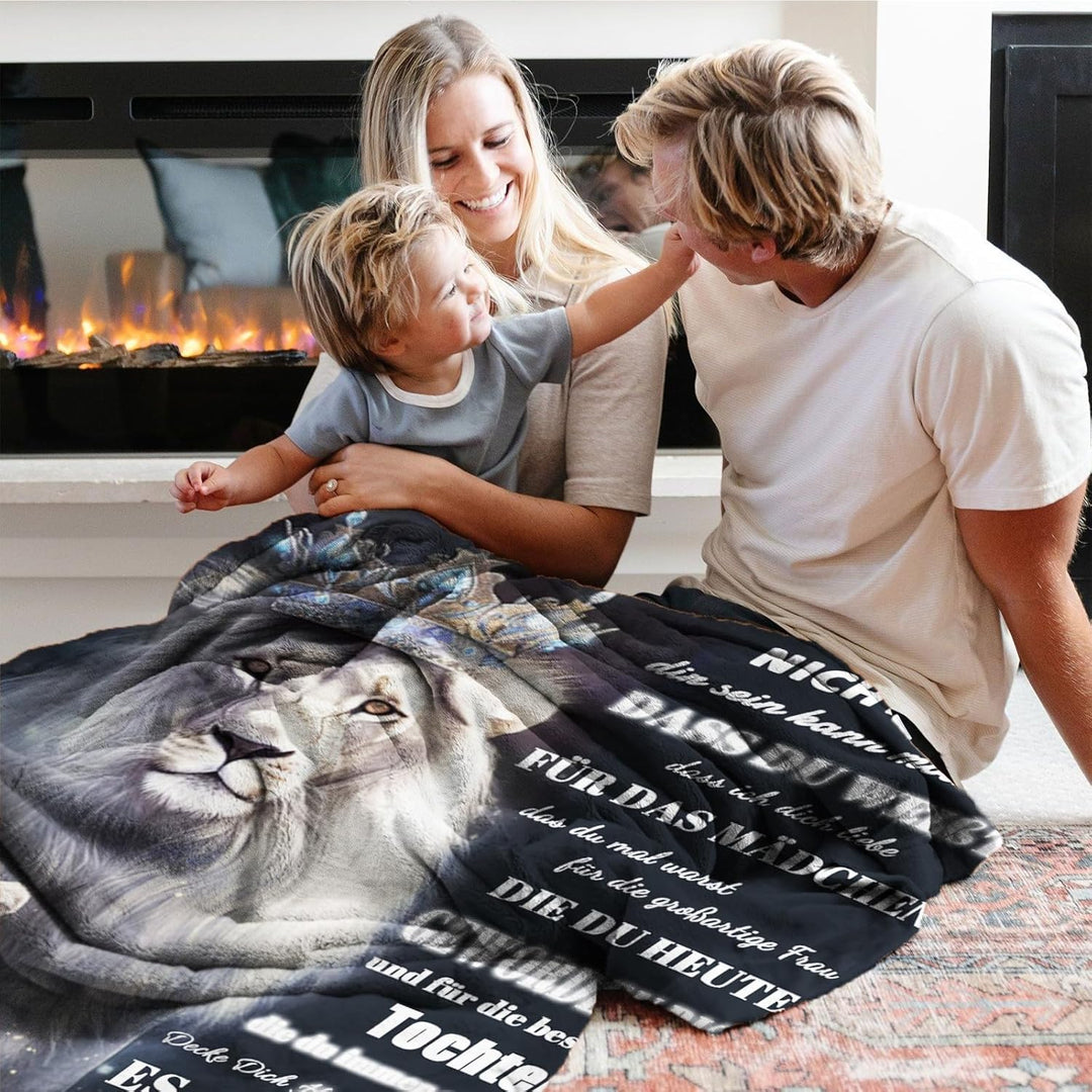 Personalisierte Decke Geschenk für Tochter Von Papa, Kuscheldecke Flauschige An Meine Tochter Von Va
