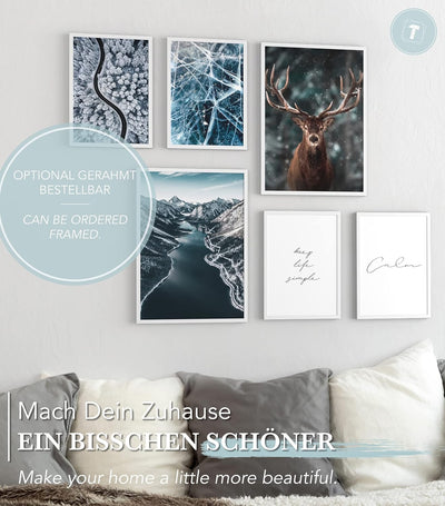 Papierschmiede® Mood Poster Set Eiszeit, Bilder Wohnzimmer Deko Schlafzimmer, 2x 30x40 cm und 4x 20x