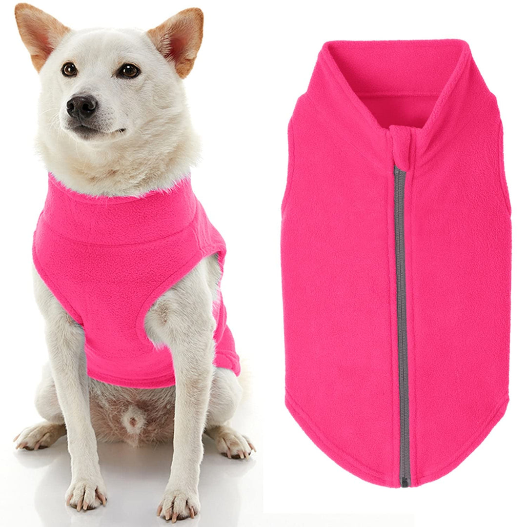 Gooby Fleece-Hundepullover mit Reissverschluss – Rosa, Grösse 3XL – Warmer Pullover aus Fleece, Step