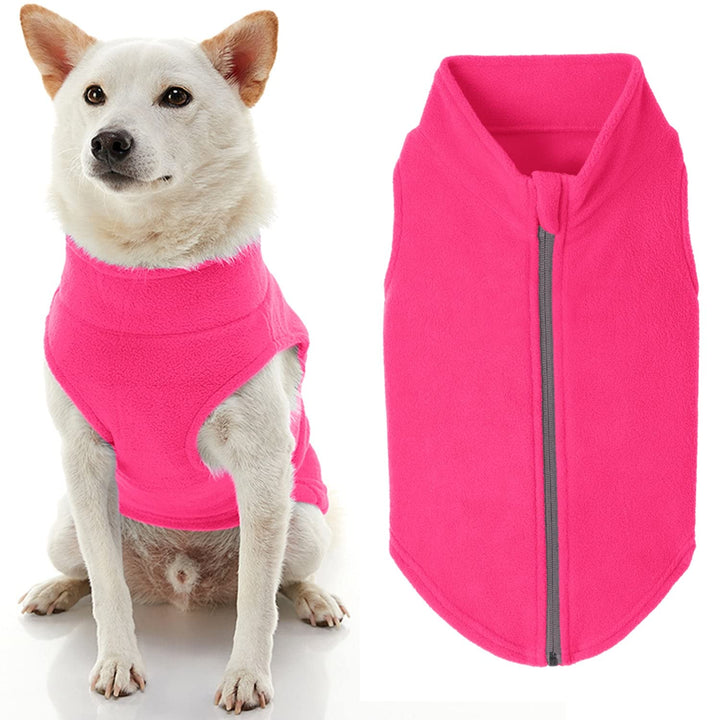 Gooby Fleece-Hundepullover mit Reissverschluss – Rosa, Grösse 3XL – Warmer Pullover aus Fleece, Step