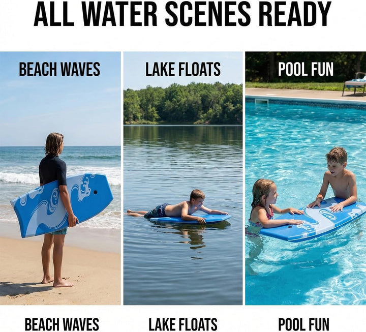 Breeze 104,1 cm Bodyboard – Leichtes EPS-Core-Bodyboard mit IXPE-Deck, HDPE Slick Bottom, Halbmondsc