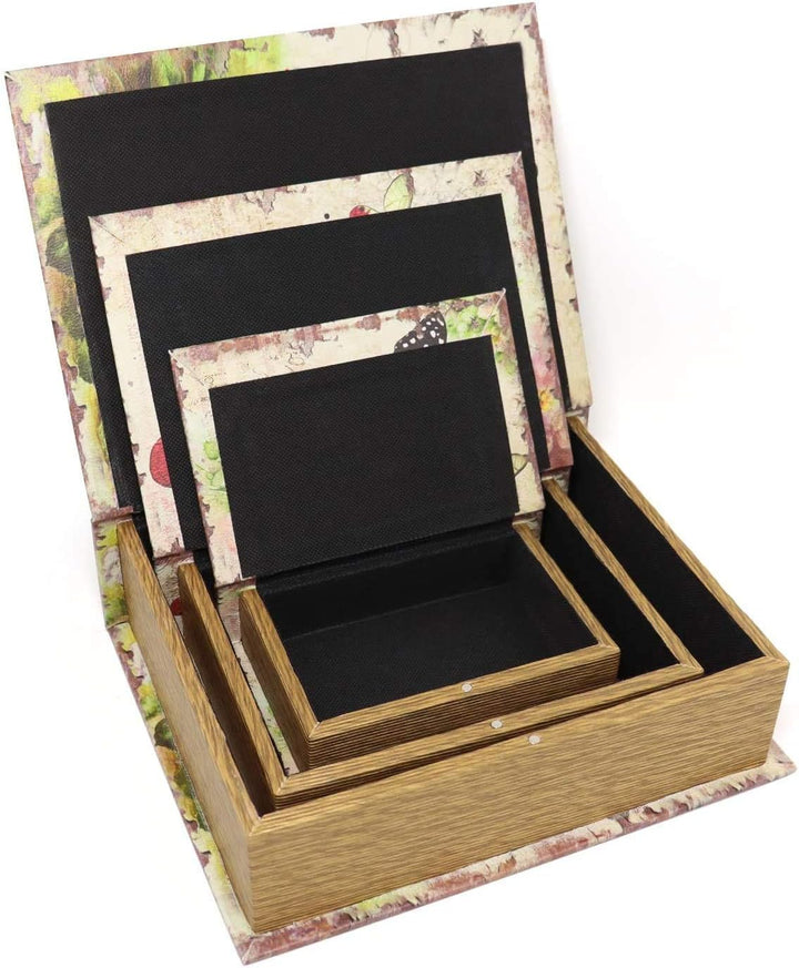 Jolitac 3er Buchattrappe Box Set, Hohles Buch mit Geheimfach, Vintage Buchversteck Getarnte Buchtres