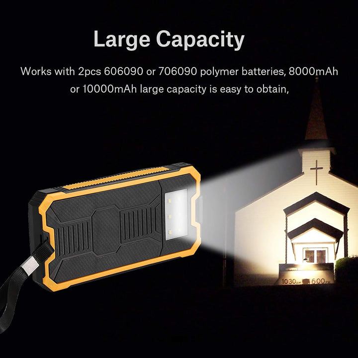 20000MAH Solar Power Bank Tragbares Ladegerät, Dual USB Solar Panel Ladegerät mit Schnellem Gebühren