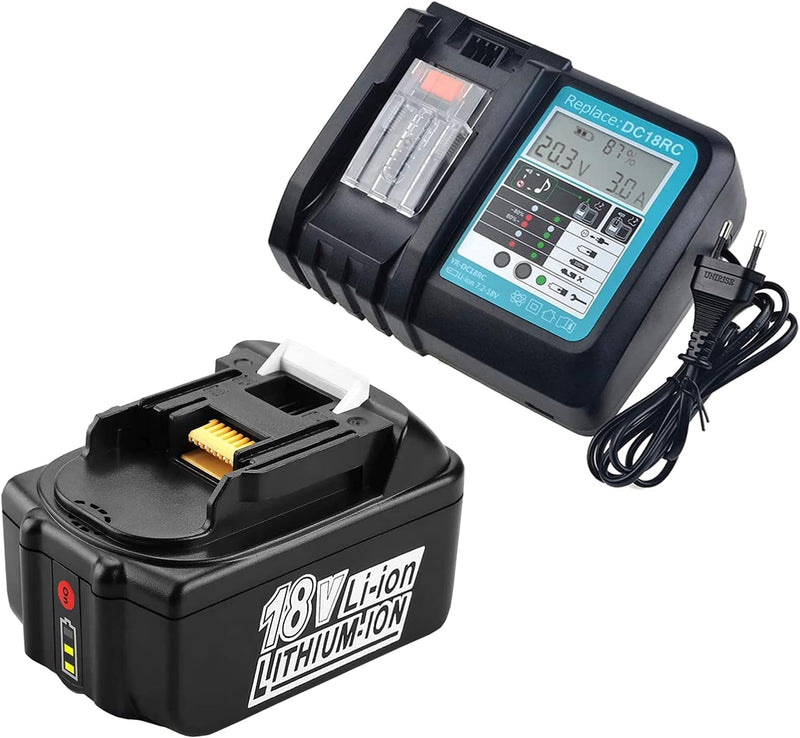 FengBP® Für 5A 18V 5000mAh Akku Makita BL1850 B BL1830 B L1840B BL1815 BL1815N Li-Ion+Ladegerät DC18