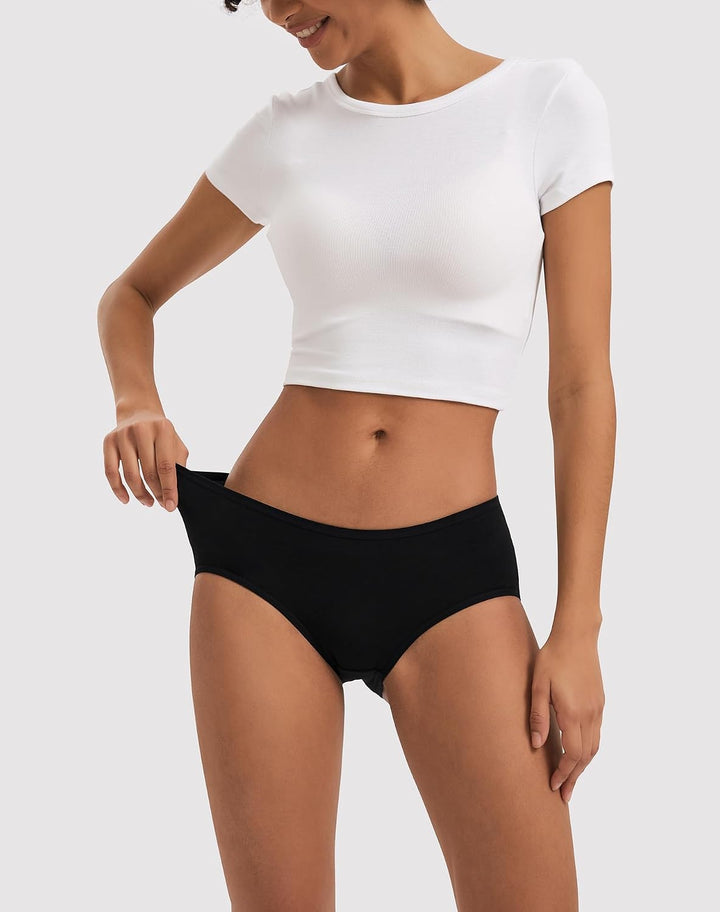 INNERSY Unterhosen Damen Baumwolle Atmungsaktive Hipster Unterwäsche Basic Bequem Panties 6er Pack L