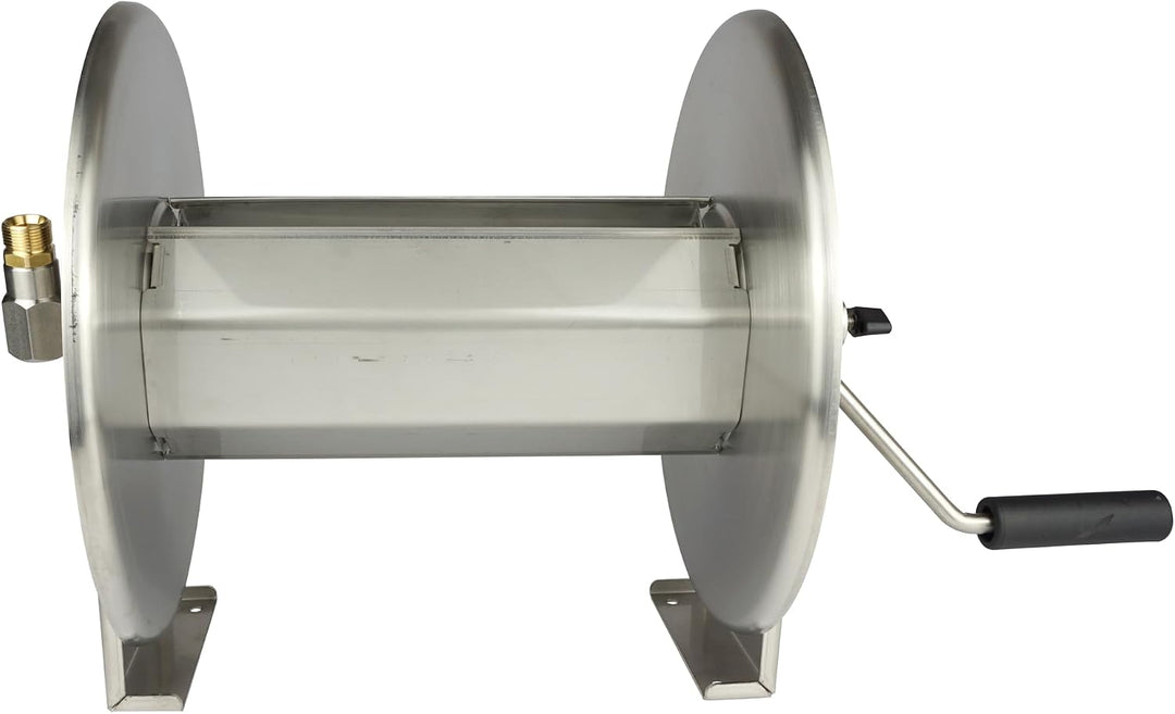 Schlauchtrommel | für Kärcher Kränzle Hochdruckreiniger | bis 400 bar | Edelstahl | 50m Länge | M22x