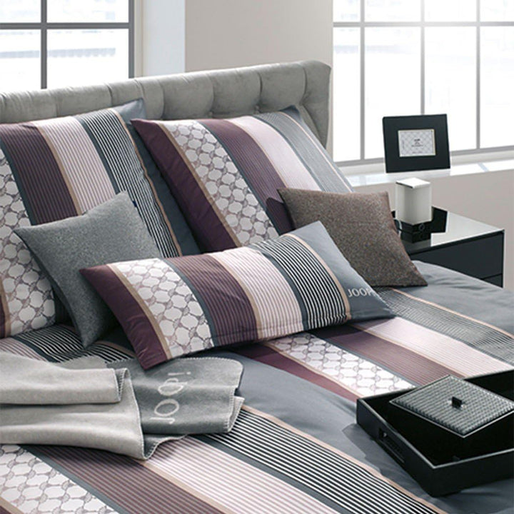 Joop! Bettwäsche Cornflower Stripe deep Wine 1 Bettbezug 155 x 200 cm + 1 Kissenbezug 80 x 80 cm, 15
